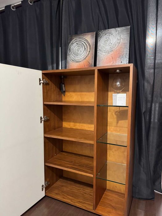 Móvel Armário Bar Nogueira + Lacado Alto brilho eletrificado (Em exposição)