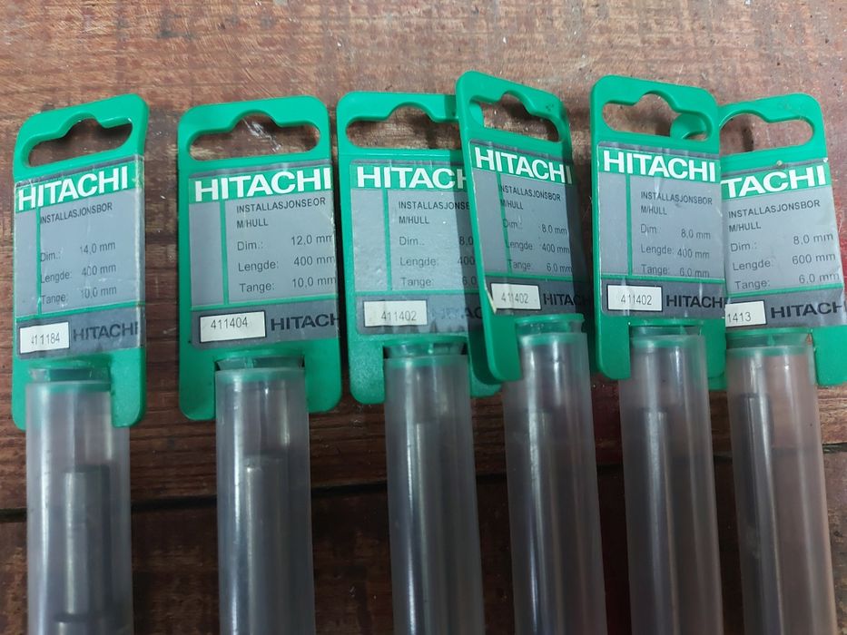 Wiertła 6 sztuk HITACHI ø8, ø12, ø14