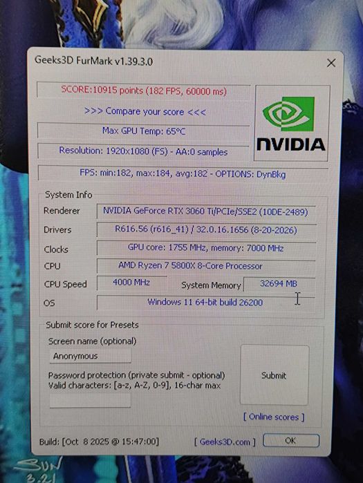 Gigabyte rtx 3060 TI 8 GB Vision Biały