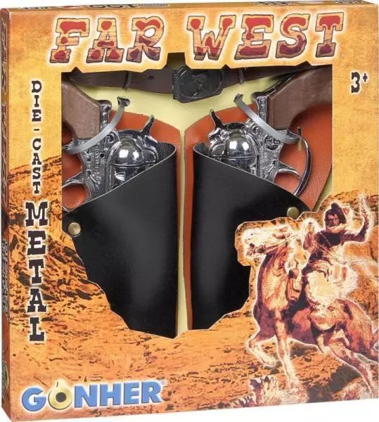Zestaw kowbojski 2 rewolwery+pasek GONHER. Gonher