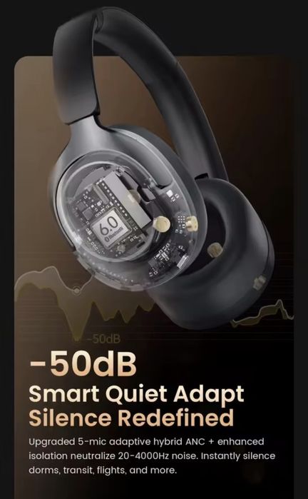 Топ! Навушники Haylou S40 ANC,LDAC, Hi-Res 3DBlack,Бездротові BT 6.0