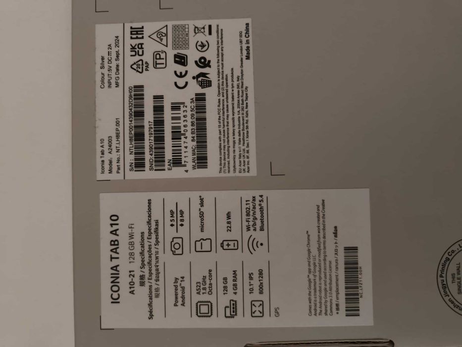 Tablet Acer iconia tab A 10