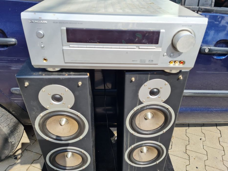 Zestaw Kina Domowego Ferguson Kino Domowe 5in1 2 Duze Kolumny i Amplituner ze Wzmacniaczem Radio Stereo HiFi Dolby Digital Soround