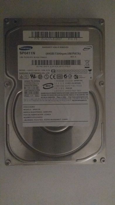 HDD Hitachi 160gb 7200 rpm IDE + Samsung 40gb 7200 rpm ide