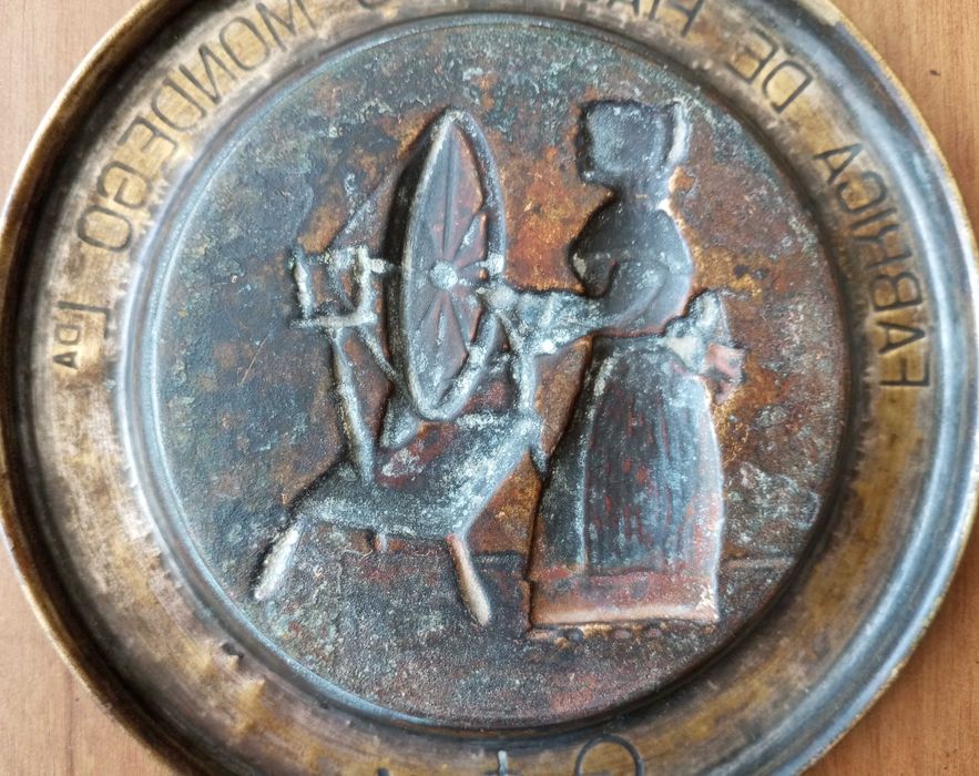 Antigo pequeno prato publicitário Fabrica Fiaçao do Mondego Lda Outex