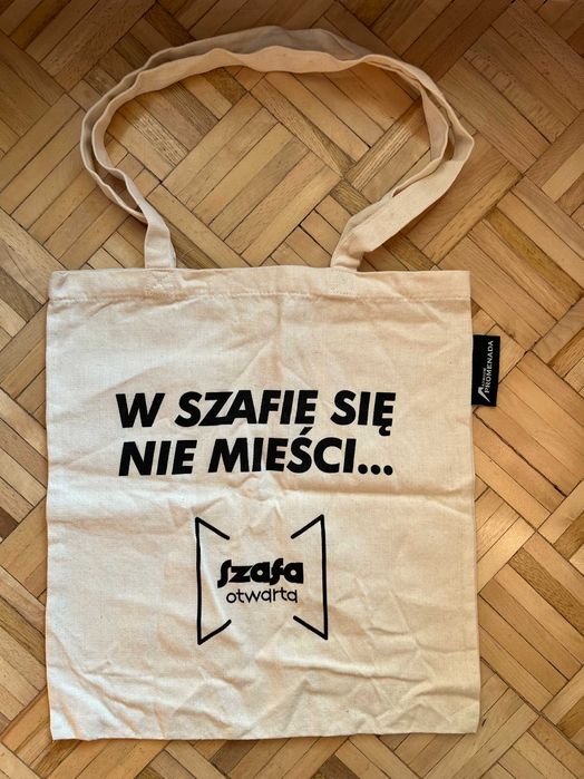 Biała z bawełny wielorazowa torba ekotorba na zakupy nowa