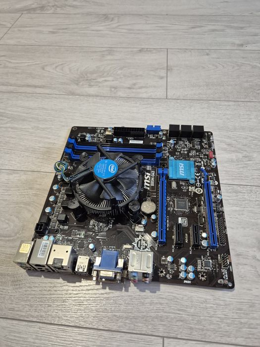 płyta główna MSI B85M-E45 z chłodzeniem i procesorem