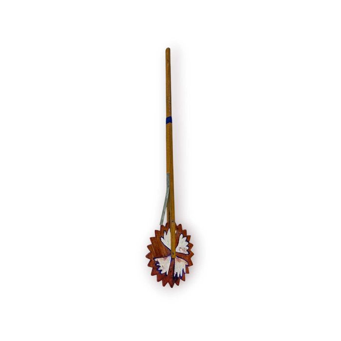 Brinquedo Antigo Artesanal Madeira – Monociclo Mão com Som – Peça Tradicional