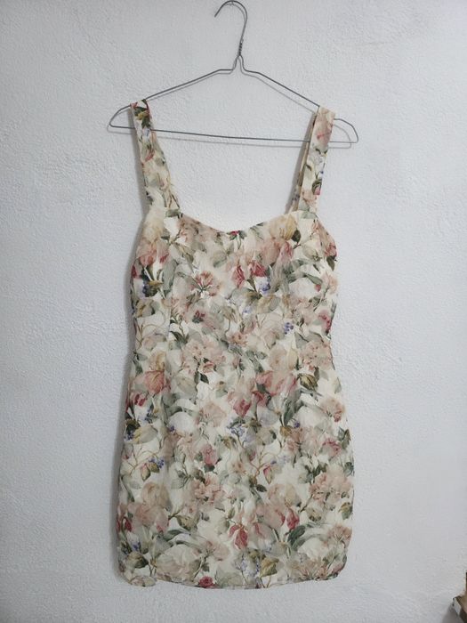 Sukienka w kwiaty Vintage retro na ramiączkach mini na wesele
