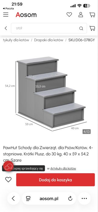 Schodki dla psa - jak nowe