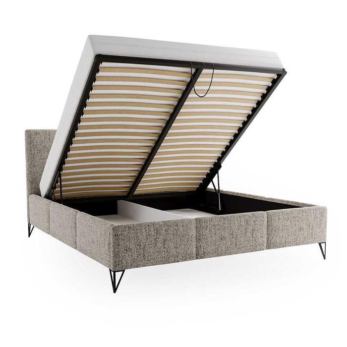 Łóżko tapicerowane LEKSI DARMOWA DOSTAWA z pojemnikiem na pościel