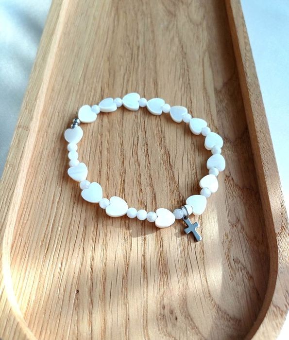 Bransoletka masa perłowa i kamień księżycowy