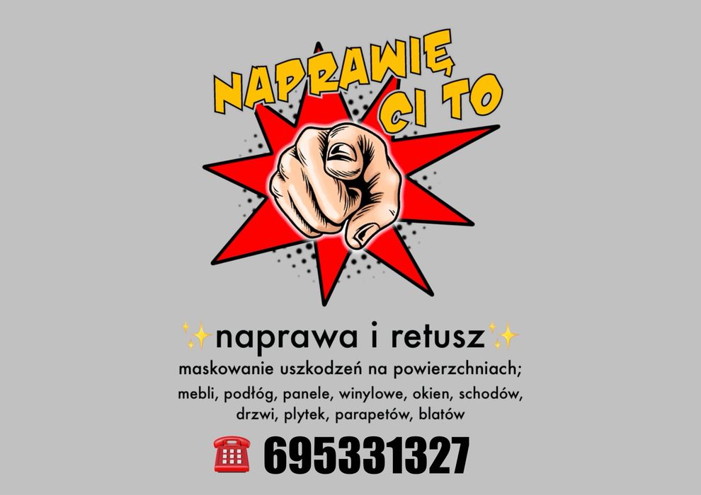 naprawa uszkodzen retusz  na powierzchniach