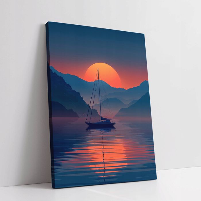 Obraz na płótnie "Zachód Słońca na Morzu" 90x120 cm