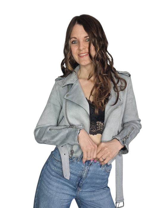 Ramoneska zara rozmiar s 36 szarość niebieska