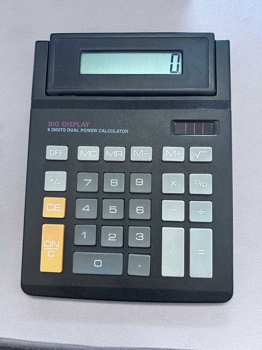 Duży Kalkulator Biurkowy 8-Cyfrowy Dual Power Solar + Bateria BIG DISPLAY