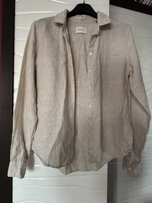 Beżowa koszula GANT 100% len XS