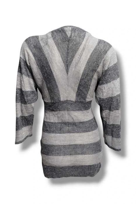 Avant Garde Indie Sleaze Y2K V Neck Striped Vintage Top w Paski