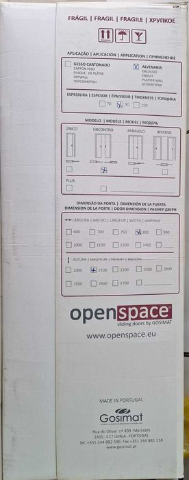 Estrutura para porta de correr - caixilho Gosimat