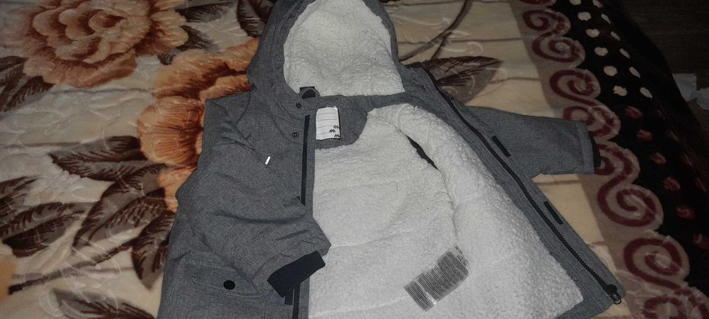 Куртка зимова сіра на хлопчика 3 4 р