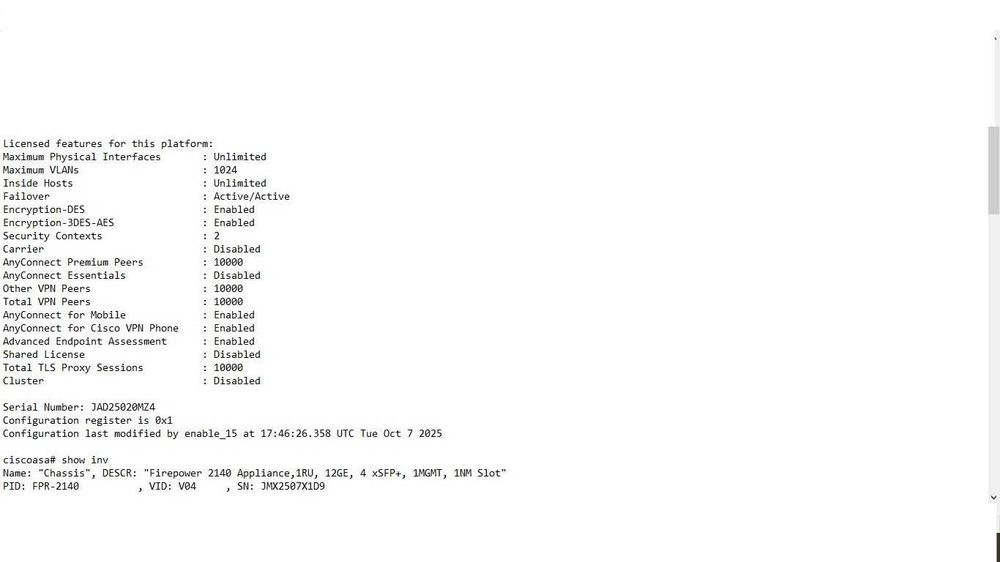 Межсетевые экраны Cisco Firepower FPR2140-NGFW-K9 нал/безнал