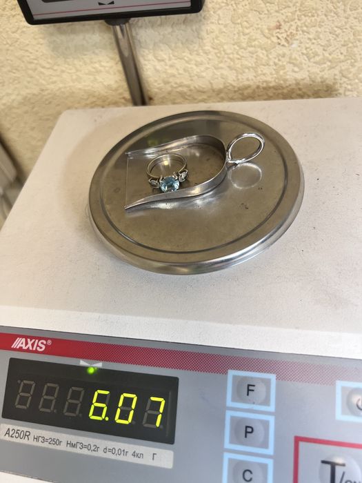 Срібний комплект. Сережки, підвіска, кулон, каблучка