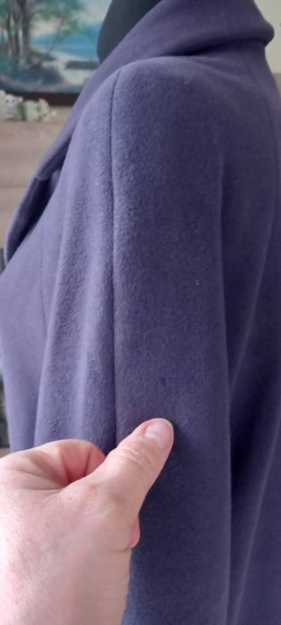 Fioletowy płaszcz super skład wełna kaszmir retro vintage r. L