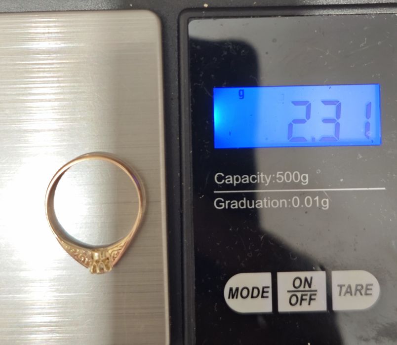 Антикварна каблучка, з діамантом, 585 проба.