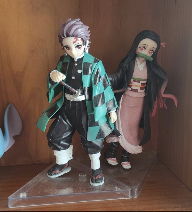 Figuras de Kamado Tanjiro e Kamado Nezuko