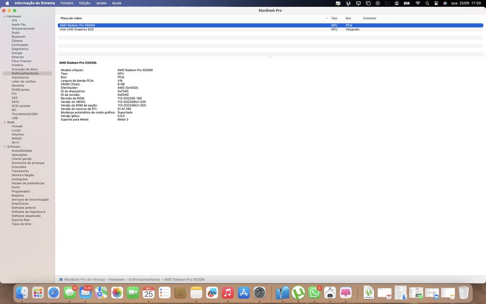 Macbook Pro 16 2019 i9 32gb 1T SSD 8gb AMD Radeon 5500M