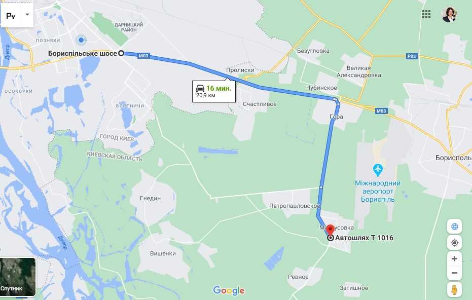 Фасадна ділянка 25 соток Гора-Мартусівка Бориспільський район