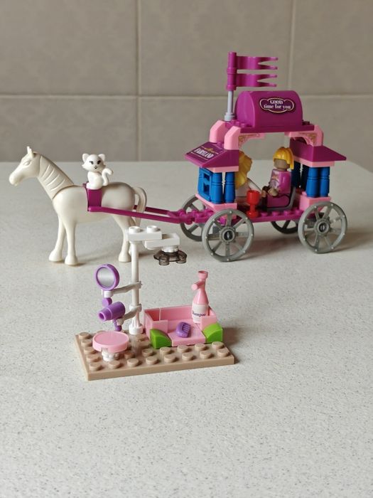 Конструктор дитячий, 2 шт., 2 фігурки, 2 фігурки тварин, карета