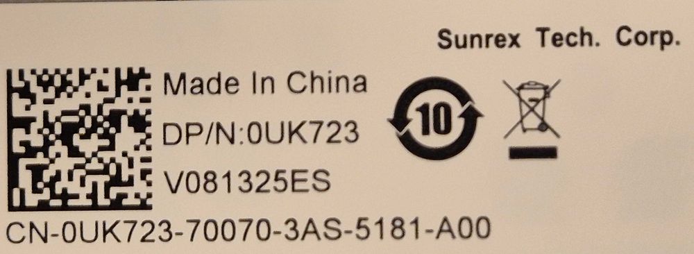 Teclado inglês retro iluminado Dell 0UK723 para Dell Latitude E6400