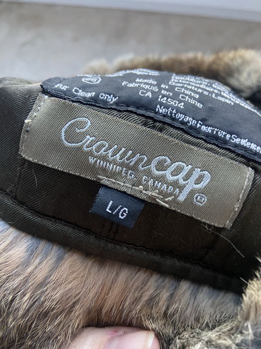Czapka pilotka z królika L unisex ciepła