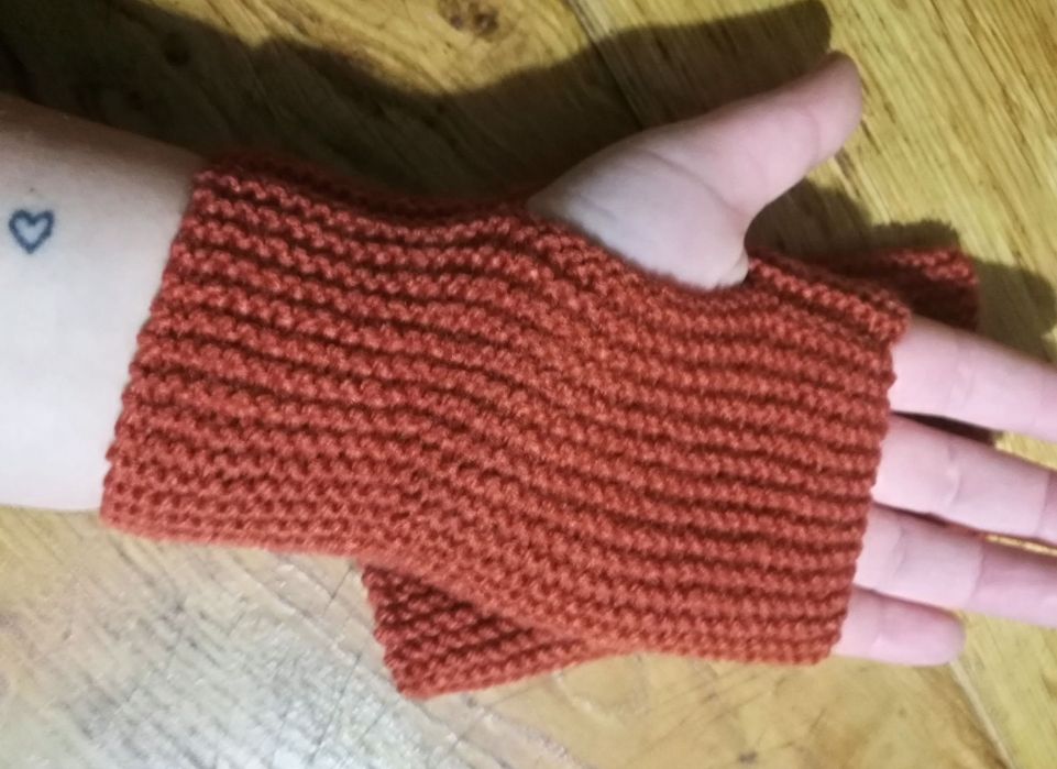 Rękawiczki bez palców ceglastorude