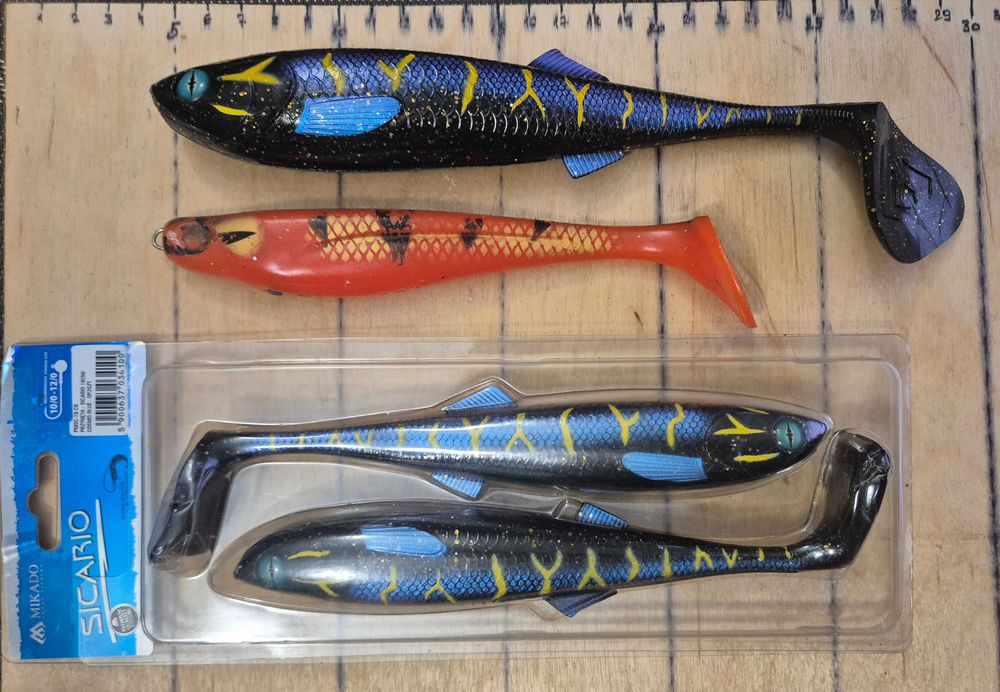 Z026 - zestaw 6 ripperów 16-22cm - Savage Gear Cannibal, Mikado Sicario i inne - nowe / używane stan bdb