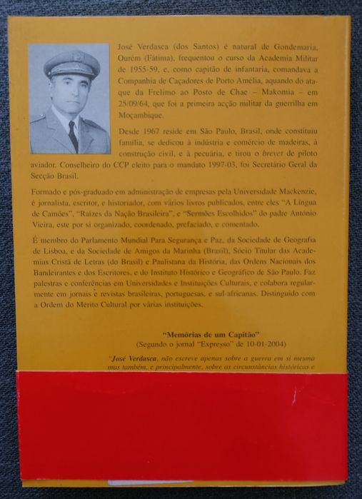 Livro "Memórias de um Capitão (Guerrilha Moçambique)"de José Verdasca