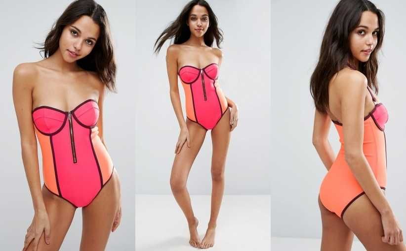 Ted Baker Scuba multi piankowy strój kostium kąpielowy neonowy insta