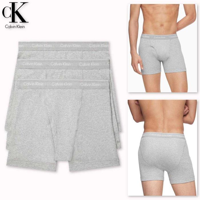 Білизна чоловіча труси боксери Calvin Klein набір 3 шт сірі
