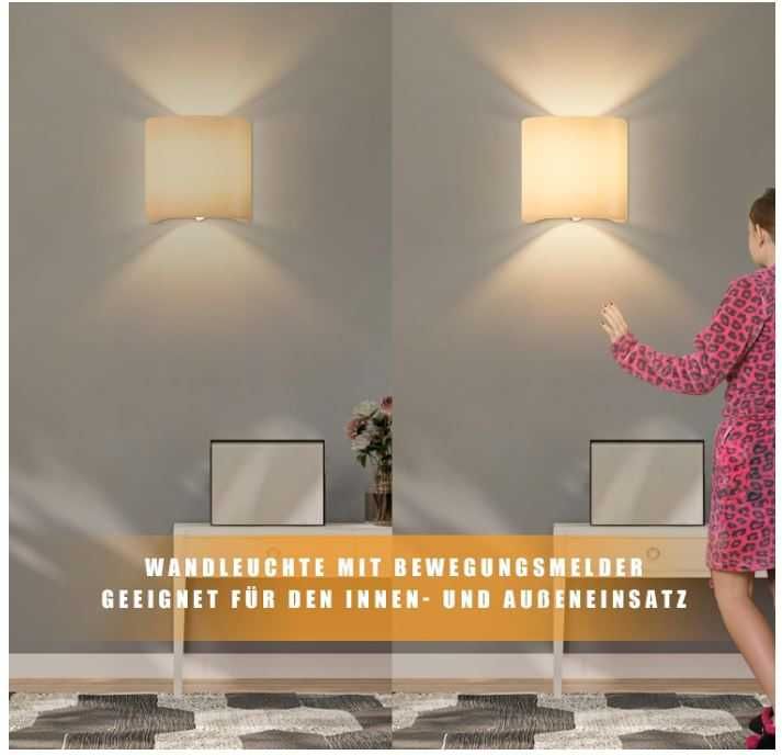 Kinkiet góra-dół bezprzewodowy z czujnikiem ruchu