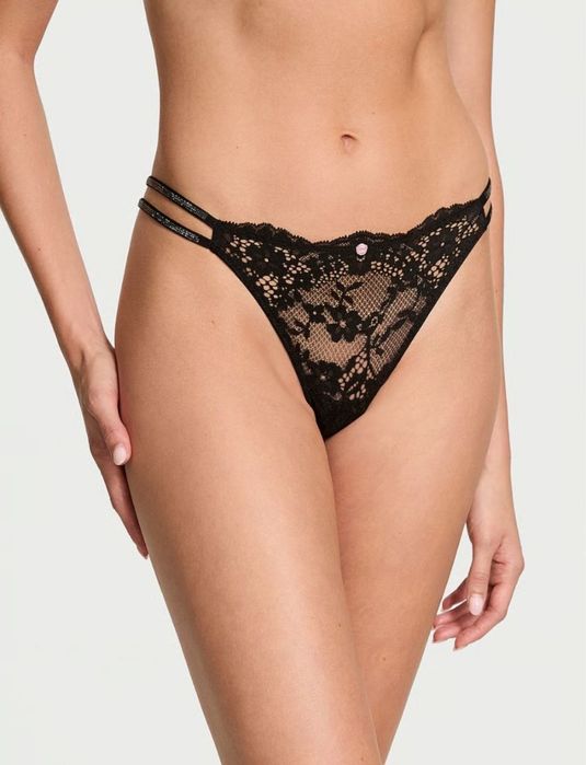 Нові мереживні трусики бразиліани Victoria's Secret Twinkle Strap Lace Brazilian Panty Оригінал з США. Розмір М