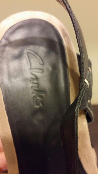 Sandały Clarks roz.40/uk6,5 czarne skórzane