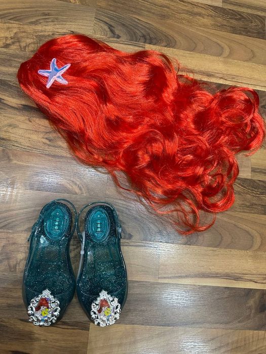 Туфли русалки и парик русалочки Ариэль Disney на каблучке с подсветкой