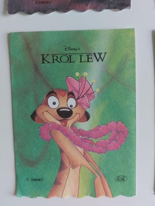 Karteczki kolekcjonerskie Król Lew lata 90.