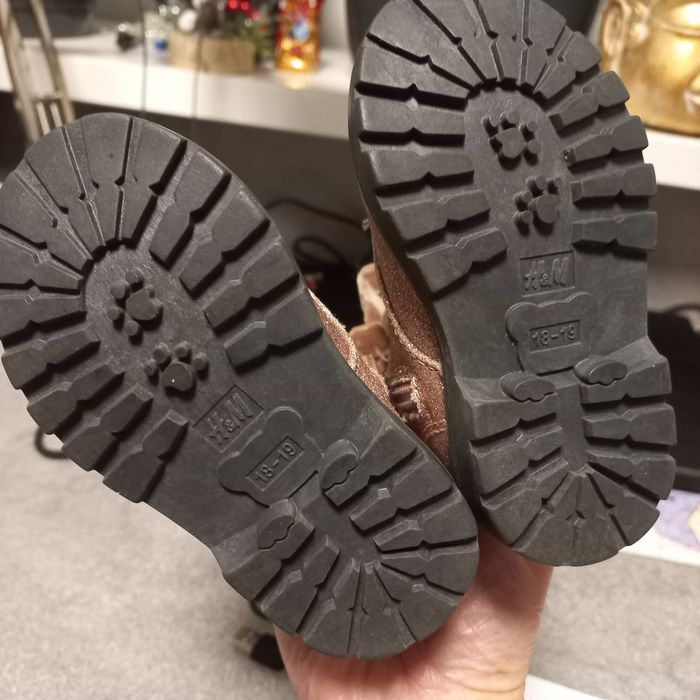 Kozaczki traperki dziewczęce H&M brokatowe