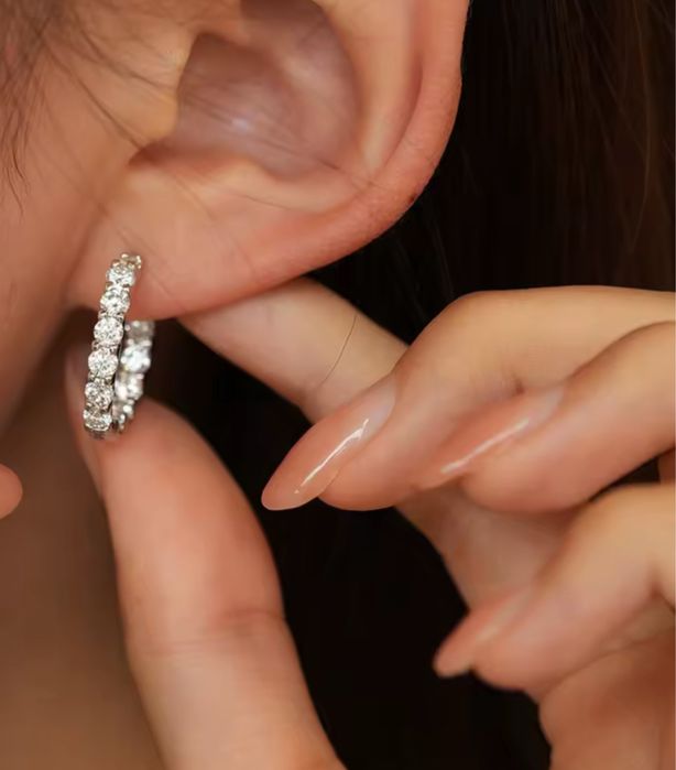 3 ct сережки кольца серебрянные с бриллиантами муассанитами муассанит