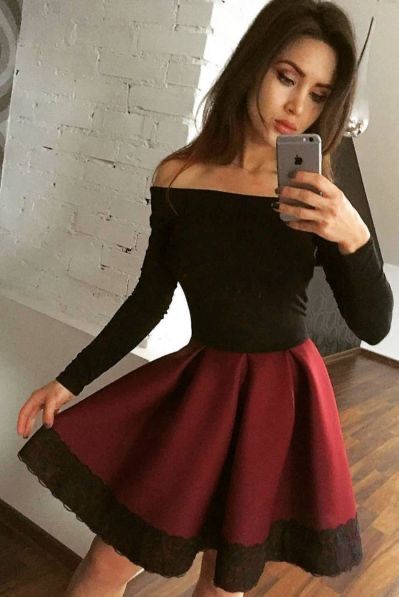 Сукня з опущеними плечима (виріз лодочка)