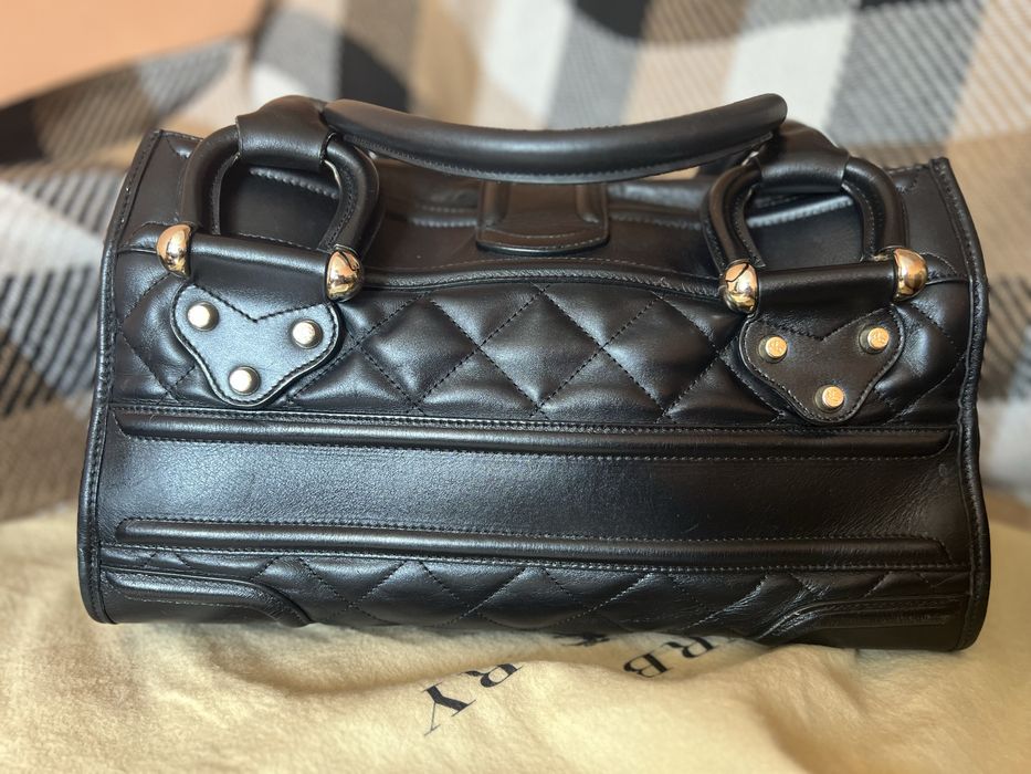 Сумка Burbbery Manor чорної квілтованої шкіри, золота фурнітура