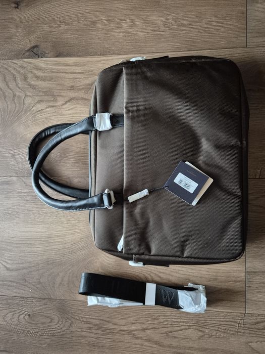 Męska torba na laptopa 15,6” z tasiemką oliwkowa