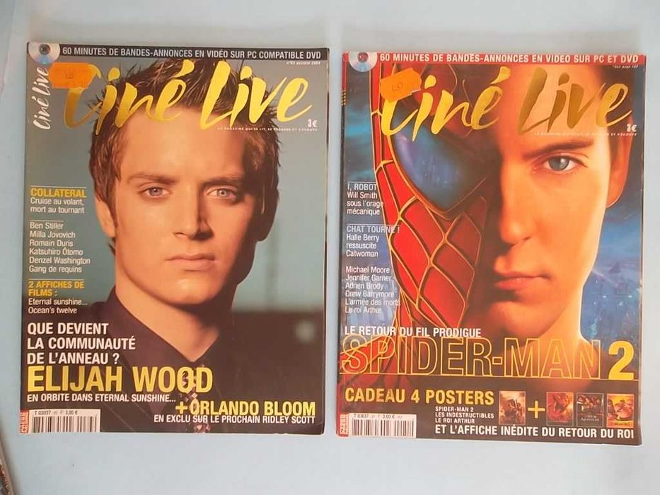 8 Revistas de cinema. Set, Premiére, Ciné Live. Preço do lote.